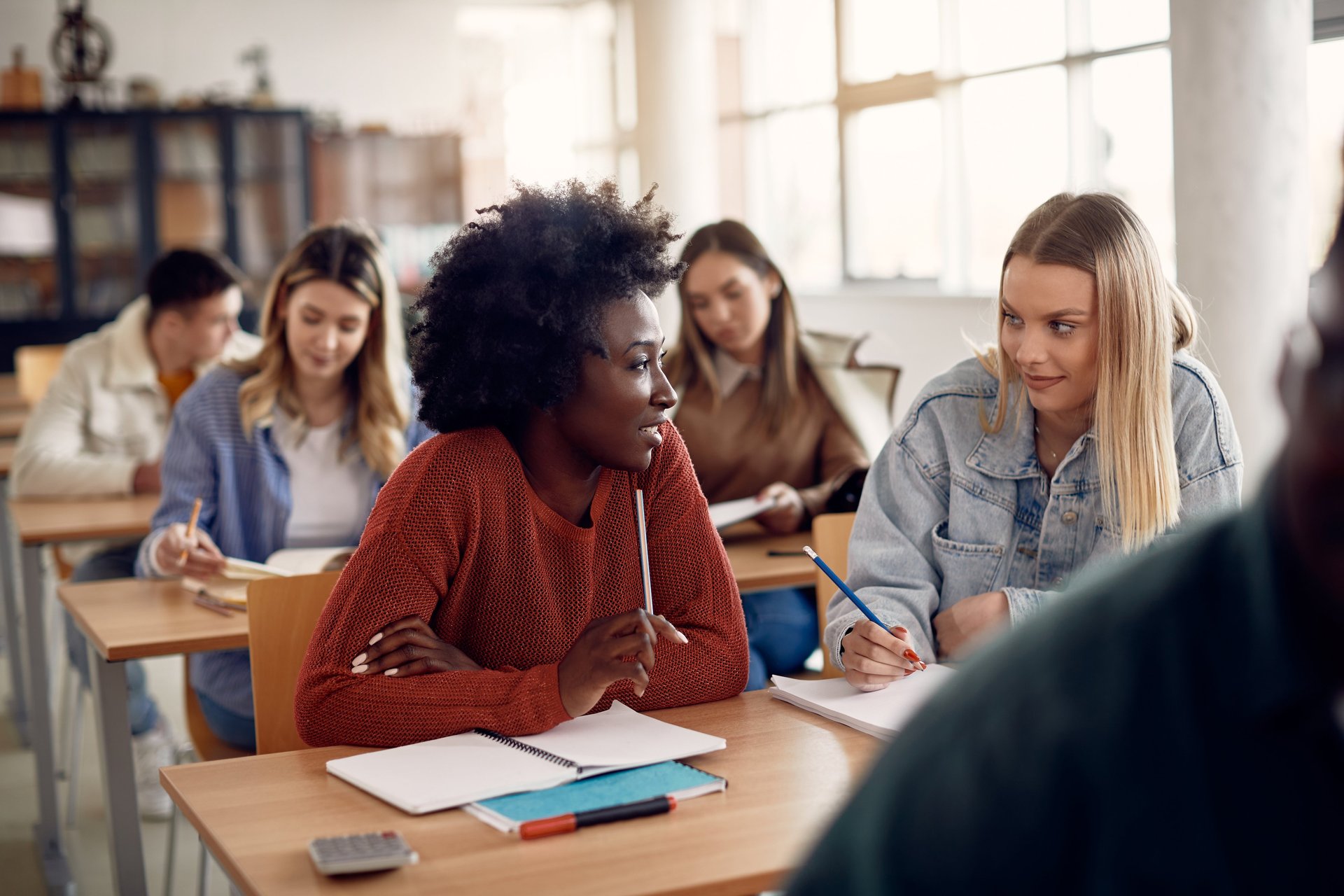 Schülerinnen und Schüler im Unterricht